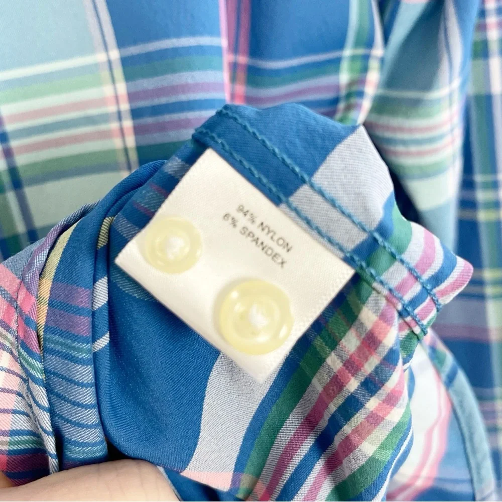 Peter Millar Summer Comfort Plaid Button Down Shirt | Men’s Medium | Stretch - Picture 4 of 6